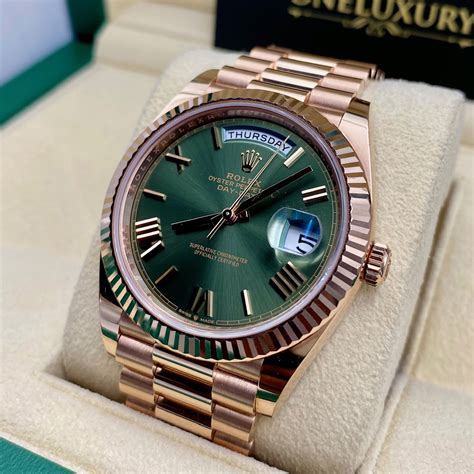 rolex date date green dial|Rolex day date 40mm.